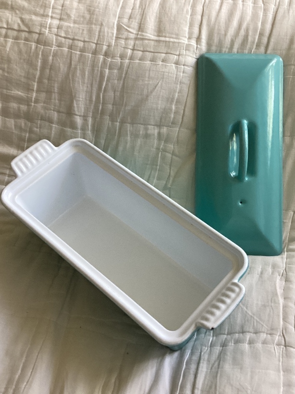 VINTAGE LE CREUSET #24 ENAMELED CAST IRON RECTANGULAR TERRINE BAKING DISH